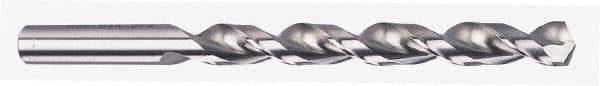 Chicago-Latrobe - 19/64" 135° High Speed Steel Jobber Drill - Bright Finish, Right Hand Cut, Parabolic Flute, Straight Shank, 4-3/8" OAL, Notched Point - Exact Tool & Supply