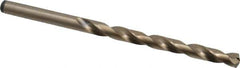 Precision Twist Drill - #2 135° Cobalt Jobber Drill - Oxide/Gold Finish, Right Hand Cut, Spiral Flute, Straight Shank, 3-7/8" OAL, Split Point - Exact Tool & Supply