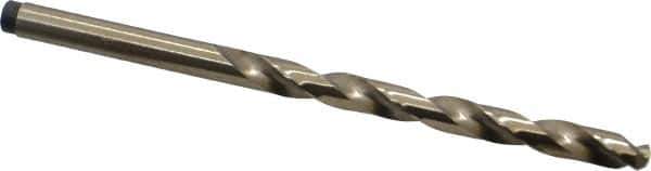 Precision Twist Drill - #3 135° Cobalt Jobber Drill - Oxide/Gold Finish, Right Hand Cut, Spiral Flute, Straight Shank, 3-3/4" OAL, Split Point - Exact Tool & Supply