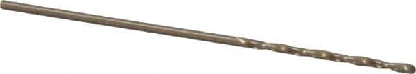 Precision Twist Drill - #65 135° Cobalt Jobber Drill - Oxide/Gold Finish, Right Hand Cut, Spiral Flute, Straight Shank, 1-1/2" OAL, Split Point - Exact Tool & Supply