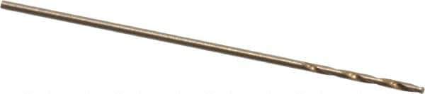 Precision Twist Drill - #73 135° Cobalt Jobber Drill - Oxide/Gold Finish, Right Hand Cut, Spiral Flute, Straight Shank, 1-1/8" OAL, Split Point - Exact Tool & Supply