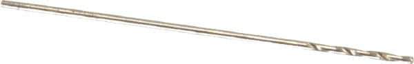 Precision Twist Drill - #77 135° Cobalt Jobber Drill - Oxide/Gold Finish, Right Hand Cut, Spiral Flute, Straight Shank, 7/8" OAL, Split Point - Exact Tool & Supply