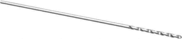 Precision Twist Drill - #75 118° High Speed Steel Jobber Drill - Bright Finish, Right Hand Cut, Spiral Flute, Straight Shank, 1" OAL, Standard Point - Exact Tool & Supply