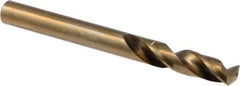 Precision Twist Drill - 0.252" 135° Spiral Flute Cobalt Screw Machine Drill Bit - Oxide/Gold Finish, Right Hand Cut, 31mm Flute Length, 70mm OAL, Split Point, Straight Shank - Exact Tool & Supply