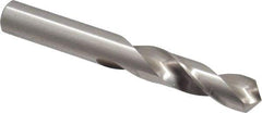 Precision Twist Drill - 31/64" 118° Spiral Flute High Speed Steel Screw Machine Drill Bit - Bright Finish, Right Hand Cut, 2-3/16" Flute Length, 3-11/16" OAL, Standard Point, Straight Shank - Exact Tool & Supply