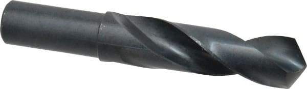 Precision Twist Drill - 1-1/8" 118° Spiral Flute High Speed Steel Screw Machine Drill Bit - Oxide Finish, Right Hand Cut, 4" Flute Length, 6-3/8" OAL, Standard Point, Straight Shank - Exact Tool & Supply