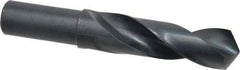 Precision Twist Drill - 1-1/8" 118° Spiral Flute High Speed Steel Screw Machine Drill Bit - Oxide Finish, Right Hand Cut, 4" Flute Length, 6-3/8" OAL, Standard Point, Straight Shank - Exact Tool & Supply