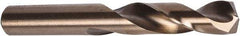Precision Twist Drill - #10 135° Spiral Flute Cobalt Screw Machine Drill Bit - Oxide/Gold Finish, Right Hand Cut, 1-3/16" Flute Length, 2-1/4" OAL, Split Point, Straight Shank - Exact Tool & Supply
