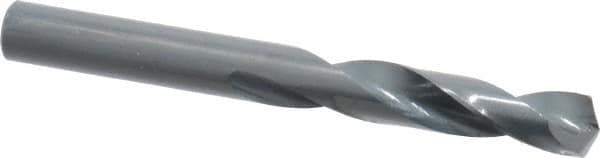 Precision Twist Drill - 0.295" 135° Spiral Flute High Speed Steel Screw Machine Drill Bit - Oxide Finish, Right Hand Cut, 1-9/16" Flute Length, 2-3/4" OAL, Split Point, Straight Shank - Exact Tool & Supply