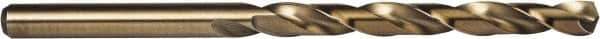 Precision Twist Drill - 23/32", 135° Point, Spiral Flute, Cobalt Taper Length Drill Bit - Oxide/Gold Finish, 5-5/8" Flute Length, 9-1/2" OAL, Series M51CO - Exact Tool & Supply
