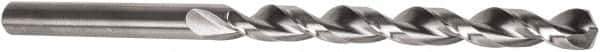 Precision Twist Drill - 35/64", 135° Point, Parabolic Flute, High Speed Steel Taper Length Drill Bit - Bright Finish, 4-7/8" Flute Length, 8-1/4" OAL, Series QC91P - Exact Tool & Supply