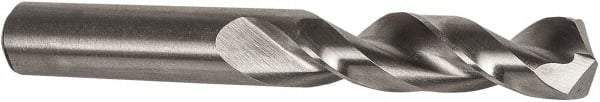 Precision Twist Drill - #4 135° Parabolic Flute High Speed Steel Screw Machine Drill Bit - Bright Finish, Right Hand Cut, 1-1/4" Flute Length, 2-3/8" OAL, Split Point, Straight Shank - Exact Tool & Supply