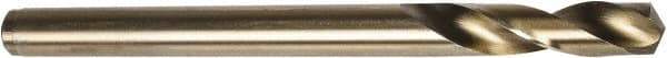Precision Twist Drill - #11 135° Spiral Flute Cobalt Screw Machine Drill Bit - Oxide/Gold Finish, Right Hand Cut, 1-3/16" Flute Length, 3-1/2" OAL, Split Point, Straight Shank - Exact Tool & Supply