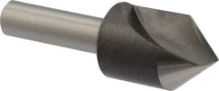 Precision Twist Drill - 3/4" Head Diam, 3/8" Shank Diam, 1 Flute 82° High Speed Steel Countersink - Bright Finish, 2-13/32" OAL, Single End, Straight Shank, Right Hand Cut - Exact Tool & Supply