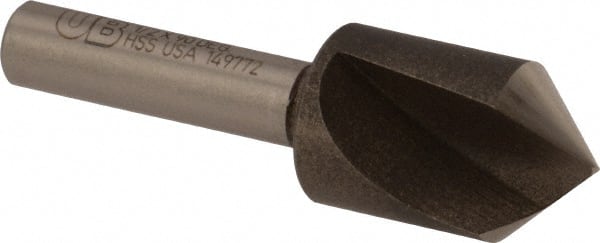 Precision Twist Drill - 1/2" Head Diam, 1/4" Shank Diam, 1 Flute 90° High Speed Steel Countersink - Exact Tool & Supply