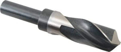 Precision Twist Drill - 1-3/16" Drill, 118° Point, High Speed Steel Silver Deming & Reduced Shank Drill Bit - Bright Finish, 6" OAL, Straight Shank, 3" Flute Length, Right Hand Cut, Standard Point, Spiral Flute, Regular Spiral - Exact Tool & Supply