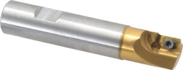 Superbee - 0.01 to 0.06 Inch Cutting Radius, 3/4 Inch Cutter Diameter, 1 Style EM 15 Insert, 3/4 Inch Shank Diameter, Indexable Concave Radius Cutter - 4 Inch Overall Length - Exact Tool & Supply