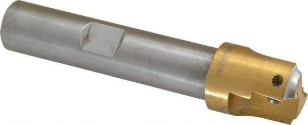Superbee - 0.07 to 0.125 Inch Cutting Radius, 1 Inch Cutter Diameter, 2 Style EM 15 Inserts, 3/4 Inch Shank Diameter, Indexable Concave Radius Cutter - 4.5 Inch Overall Length - Exact Tool & Supply