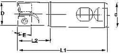Superbee - 0.007 to 0.06 Inch Cutting Radius, 1 Inch Cutter Diameter, 2 Style EM15 Inserts, 3/4 Inch Shank Diameter, Indexable Convex Radius Cutter - 4.5 Inch Overall Length - Exact Tool & Supply