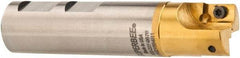 Superbee - 0.007 to 0.06 Inch Cutting Radius, 1 Inch Cutter Diameter, 2 Style EM15 Inserts, 1 Inch Shank Diameter, Indexable Convex Radius Cutter - 4.5 Inch Overall Length - Exact Tool & Supply