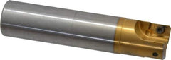 Superbee - 0.07 to 0.13 Inch Cutting Radius, 1 Inch Cutter Diameter, 2 Style EM15 Inserts, 1 Inch Shank Diameter, Indexable Convex Radius Cutter - 4.5 Inch Overall Length - Exact Tool & Supply