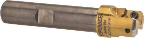Superbee - 0.14 to 0.19 Inch Cutting Radius, 1 Inch Cutter Diameter, 2 Style EM15 Inserts, 3/4 Inch Shank Diameter, Indexable Convex Radius Cutter - 4.5 Inch Overall Length - Exact Tool & Supply