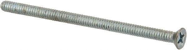Value Collection - #6-32 UNC, 2-1/2" OAL Phillips Drive Machine Screw - Flat Head, Grade 2 Steel, Zinc-Plated Finish, Without Washer - Exact Tool & Supply