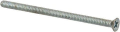 Value Collection - #6-32 UNC, 2-1/2" OAL Phillips Drive Machine Screw - Flat Head, Grade 2 Steel, Zinc-Plated Finish, Without Washer - Exact Tool & Supply