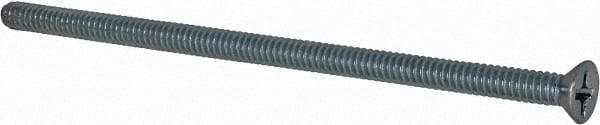 Value Collection - #6-32 UNC, 3" OAL Phillips Drive Machine Screw - Flat Head, Grade 2 Steel, Zinc-Plated Finish, Without Washer - Exact Tool & Supply