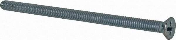 Value Collection - #8-32 UNC, 3" OAL Phillips Drive Machine Screw - Flat Head, Grade 2 Steel, Zinc-Plated Finish, Without Washer - Exact Tool & Supply
