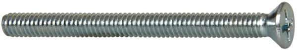 Value Collection - #8-32 UNC, 2" OAL Phillips Drive Machine Screw - Flat Head, Grade 2 Steel, Zinc-Plated Finish, Without Washer - Exact Tool & Supply