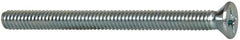 Value Collection - #8-32 UNC, 2" OAL Phillips Drive Machine Screw - Flat Head, Grade 2 Steel, Zinc-Plated Finish, Without Washer - Exact Tool & Supply