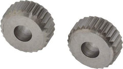Made in USA - 5/8" Diam, 90° Tooth Angle, 14 TPI, Beveled Face, Form Type High Speed Steel Straight Knurl Wheel - 3/16" Face Width, 7/32" Hole, Circular Pitch, Series GR - Exact Tool & Supply