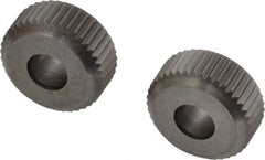 Made in USA - 5/8" Diam, 90° Tooth Angle, 21 TPI, Beveled Face, Form Type High Speed Steel Straight Knurl Wheel - 3/16" Face Width, 7/32" Hole, Circular Pitch, Series GR - Exact Tool & Supply