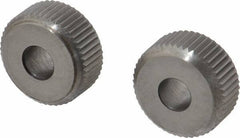 Made in USA - 3/4" Diam, 90° Tooth Angle, 21 TPI, Beveled Face, Form Type High Speed Steel Straight Knurl Wheel - 1/4" Face Width, 1/4" Hole, Circular Pitch, Series KP - Exact Tool & Supply
