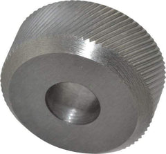 Made in USA - 3/8 Inch Face Width, 3/4 Inch Diameter, High Speed Steel Knurl Wheel Set - 1/4 Inch Hole Diameter, Beveled Face Knurl, Left and Right Hand Diagonal Pattern, Form, KP Series - Exact Tool & Supply