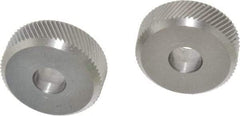 Made in USA - 3/8 Inch Face Width, 1 Inch Diameter, High Speed Steel Knurl Wheel Set - 5/16 Inch Hole Diameter, Beveled Face Knurl, Left and Right Hand Diagonal Pattern, Form, OU Series - Exact Tool & Supply
