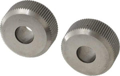 Made in USA - 3/4" Diam, 90° Tooth Angle, 33 TPI, Beveled Face, Form Type Cobalt Straight Knurl Wheel - 1/4" Face Width, 1/4" Hole, Circular Pitch - Exact Tool & Supply