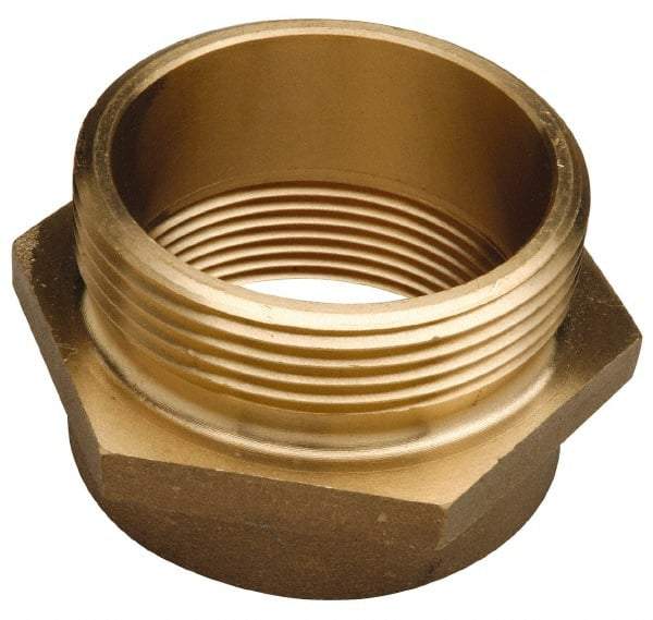 EVER-TITE Coupling Products - 1 MNPT x 1 MNPSH Hydrant Hex Nipple - Brass - Exact Tool & Supply