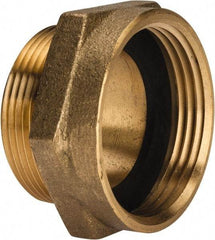 EVER-TITE Coupling Products - 1-1/2 FNST x 1-1/2 MNPT Hydrant Hex Nipple - Brass - Exact Tool & Supply