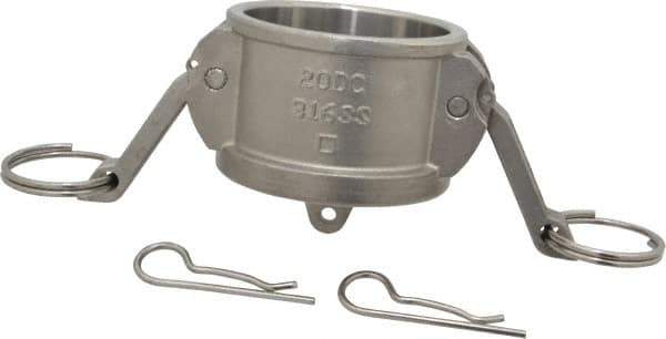 EVER-TITE Coupling Products - 2" Stainless Steel Cam & Groove Suction & Discharge Hose Dust Cap For Use with Adapters - Part DC, 250 Max psi - Exact Tool & Supply