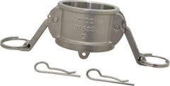 EVER-TITE Coupling Products - 2" Stainless Steel Cam & Groove Suction & Discharge Hose Dust Cap For Use with Adapters - Part DC, 250 Max psi - Exact Tool & Supply
