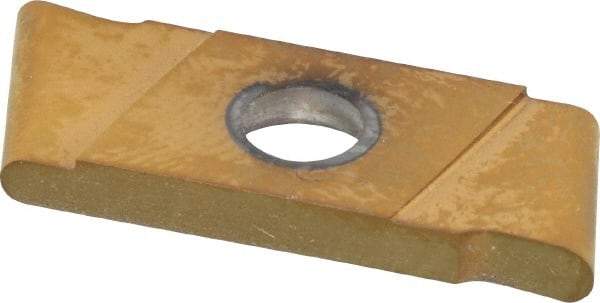 NIKCOLE MINI-SYSTEMS - GIE 2mm Cutting Width Carbide Grooving Insert - 6mm Max Depth of Cut, Left Hand, 1mm Corner Radius, TiN Finish - Exact Tool & Supply