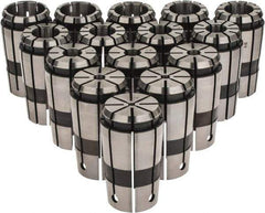 Parlec - 15 Piece, 1/8" to 1" Capacity, Single Angle Collet Set - Series TG/PG 100 - Exact Tool & Supply