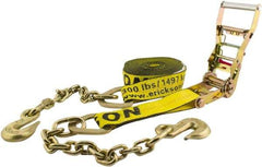 Erickson Manufacturing - 30' Long x 2" Wide, 10,000 Lb Basket Capacity, Polyester & Steel Web Sling - Yellow - Exact Tool & Supply