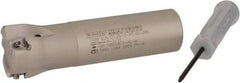 Iscar - 1-1/4" Cut Diam, 0.315" Max Depth of Cut, 1" Shank Diam, 4" OAL, Indexable Square Shoulder Helical End Mill - T490 LN.T 0804 Inserts, Weldon Shank, 90° Lead Angle, Through Coolant, Series Helitang - Exact Tool & Supply