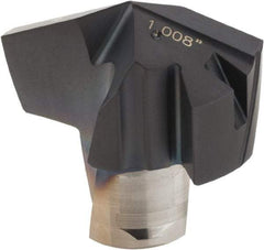 Iscar - Series ICP, 1.008" Diam Grade IC908 140° Replaceable Drill Tip - Carbide, TiAlN Finish, 25 Seat Size, Through Coolant - Exact Tool & Supply