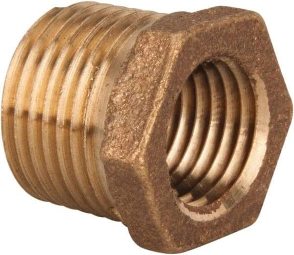 Legend Valve - Class 125, 1" Internal Pipe, Bronze Hex Bushing - MNPT x FNPT - Exact Tool & Supply