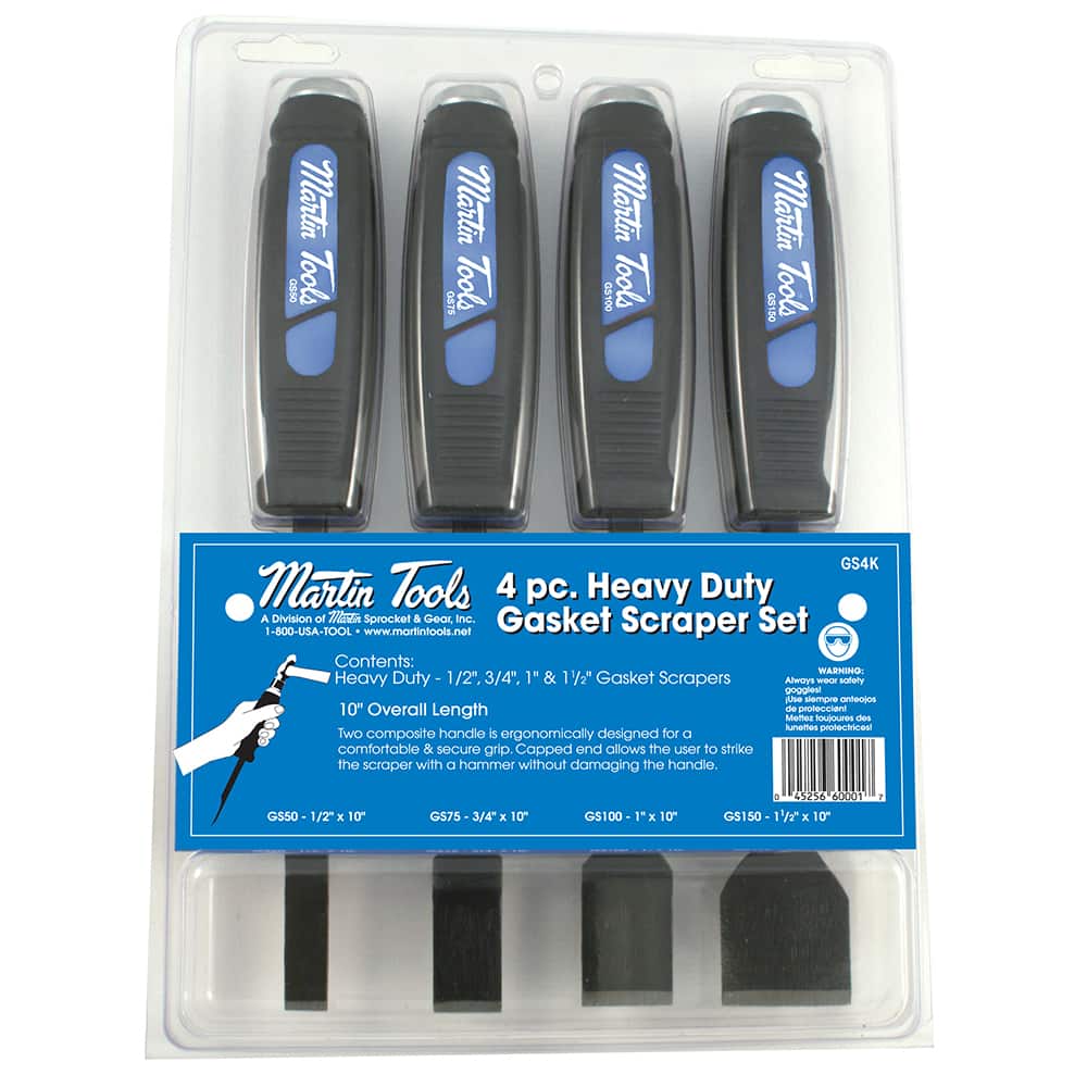Martin Tools - 4 Pc HD Gasket Scraper Set - Exact Tool & Supply