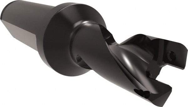Allied Machine and Engineering - Series 14, 14 to 15mm Diam, 3/4" Diam Straight Shank with Flange, Helical Flute Spade Drill - 11/16" Max Depth, 1-3/4" Body Length, 3-25/32" OAL, Short Length, Through Coolant - Exact Tool & Supply